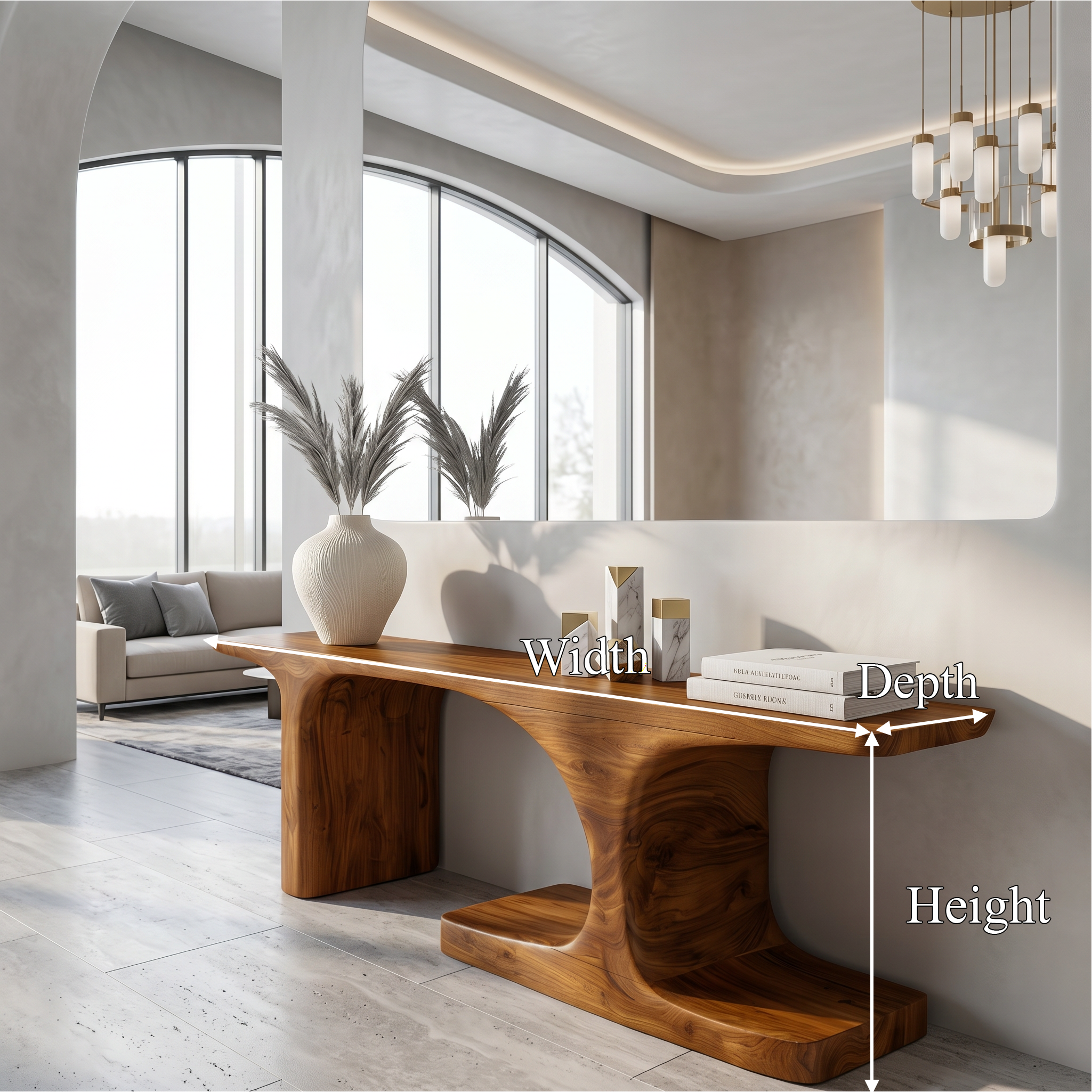Organic Console Table With Sculptural Arched Form For Entryway - view 8 of 8