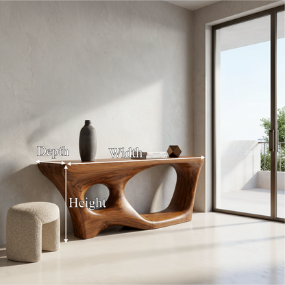 Contemporary Console Table With Sculptural Curved Design For Hallway - view 8 of 8