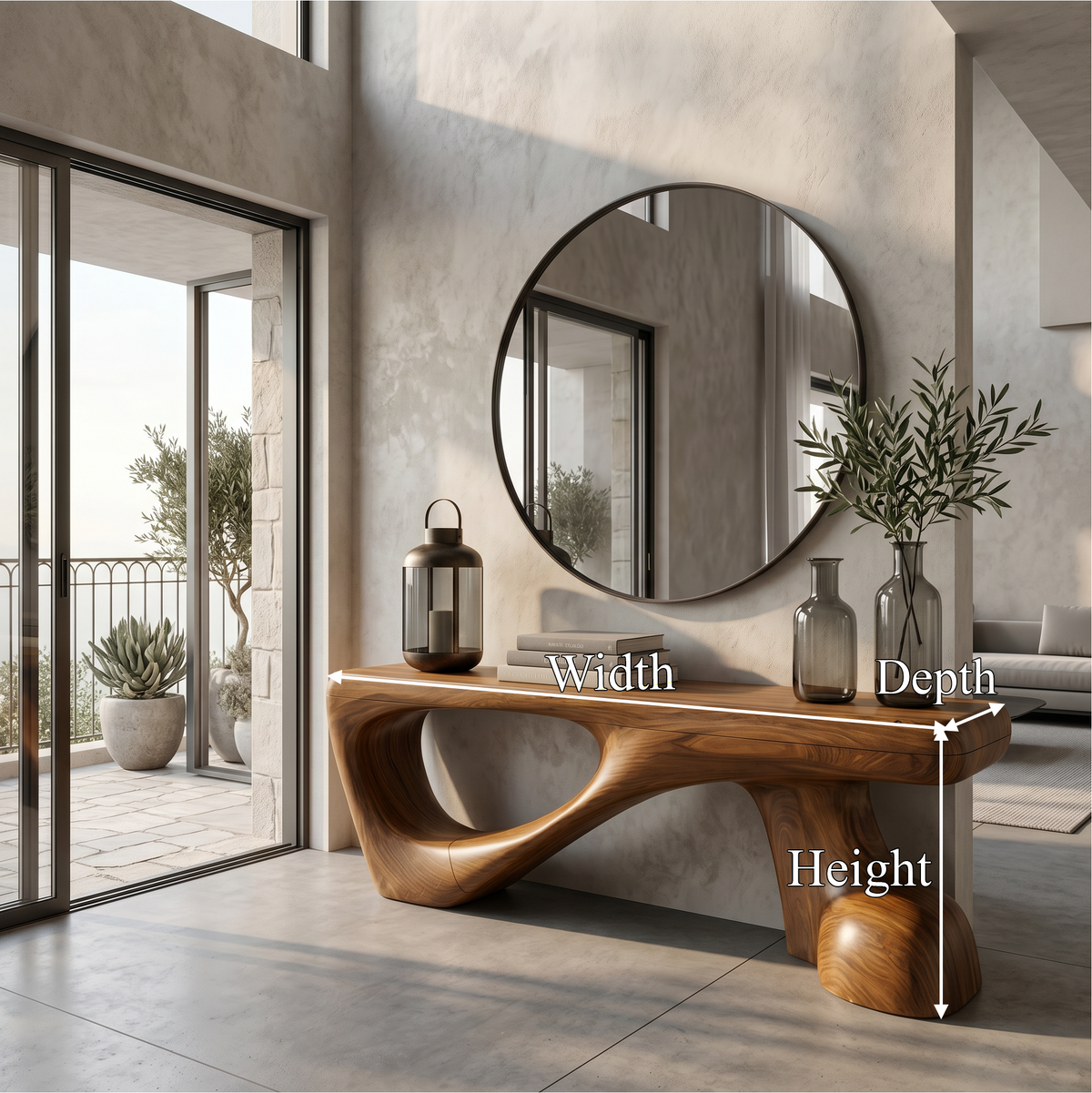 Rustic Console Table With Organic Root Form For Hallway - view 8 of 8