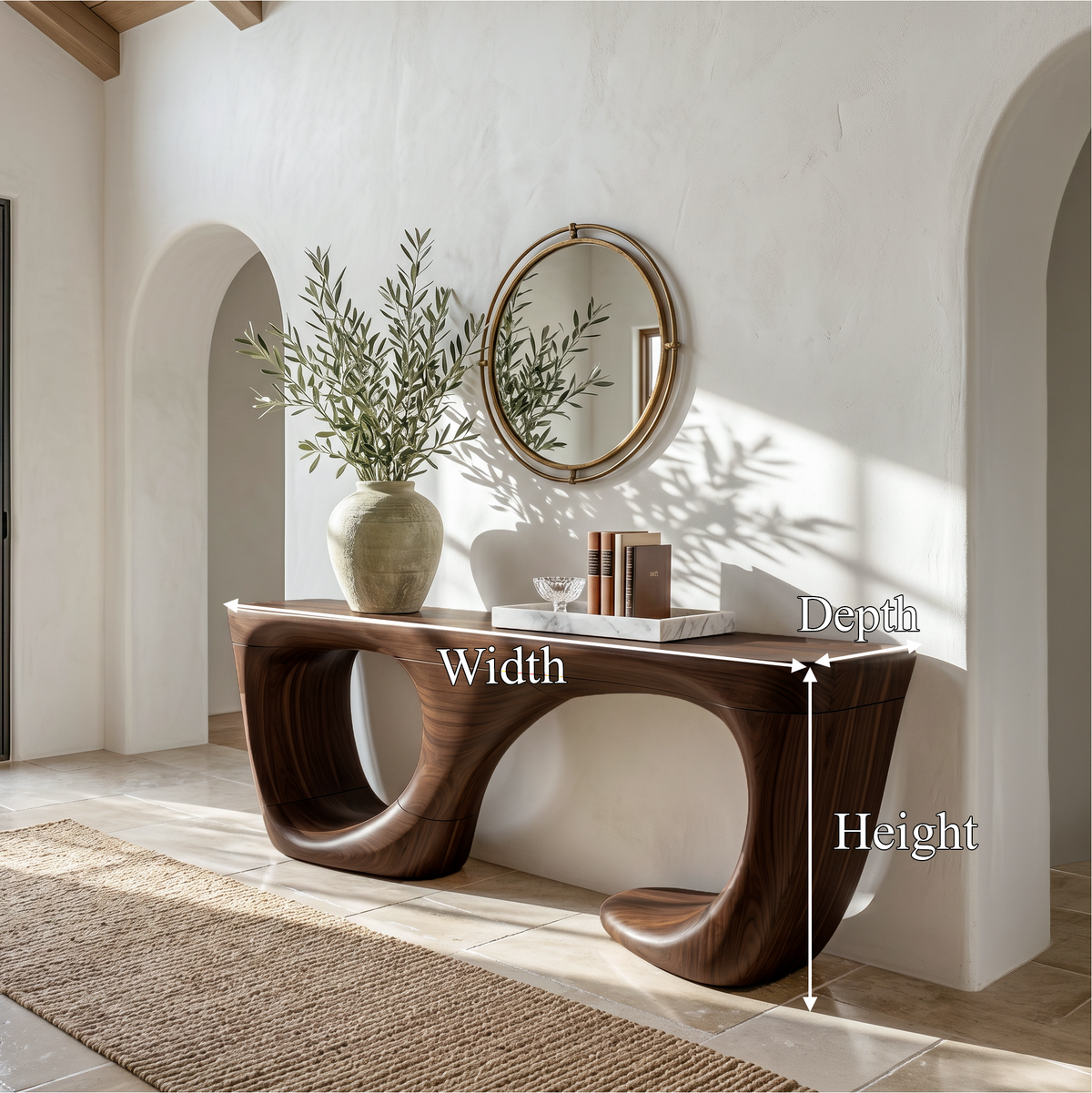 Contemporary Console Table With Curved Open Structure For Living Room - view 8 of 8