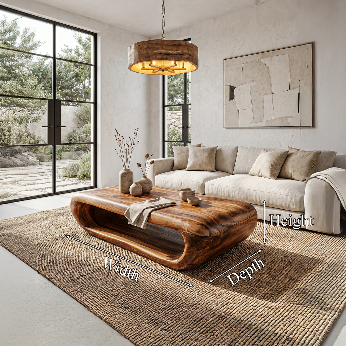 Organic Coffee Table With Open Storage For Living Room - view 8 of 8