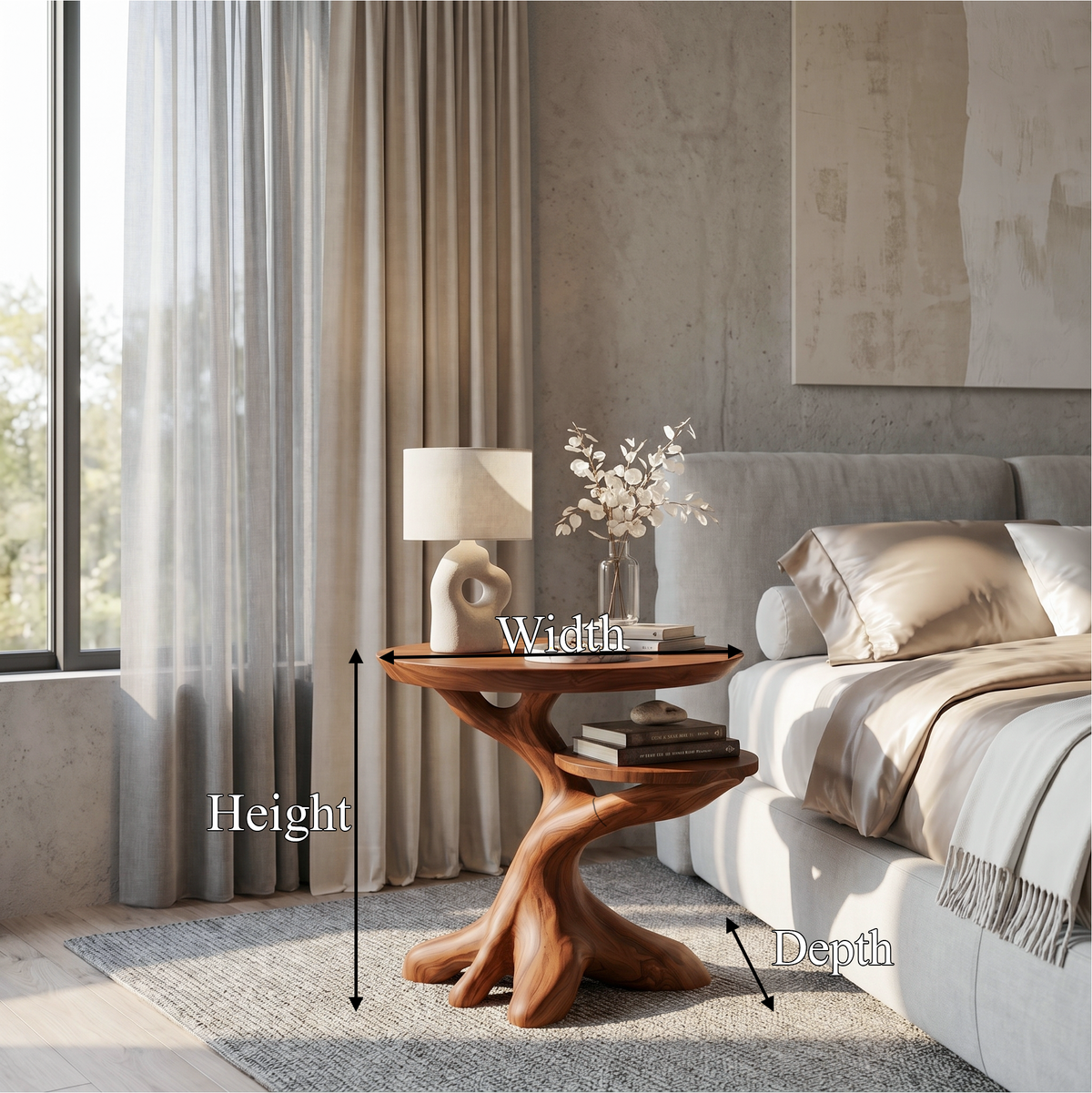 Modern Side Table With Organic Tree Root Silhouette For Living Room And Bedroom - view 8 of 8