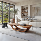 Wabi Sabi Coffee Table With Handcrafted Organic Wood Form For Living Room - view 8 of 8
