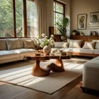 Organic Live Edge Natural Wood Coffee Table with Flowing Sculptural Base - view 3 of 7