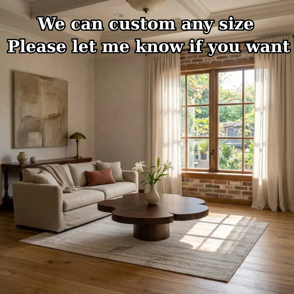 Organic Shaped Walnut Coffee Table with Pedestal Base, Modern Sculptural Design for Living Room - view 7 of 9