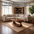Modern Solid Wood Coffee Table with Sculptural Curved Base and Rectangular Wood Top - view 7 of 9