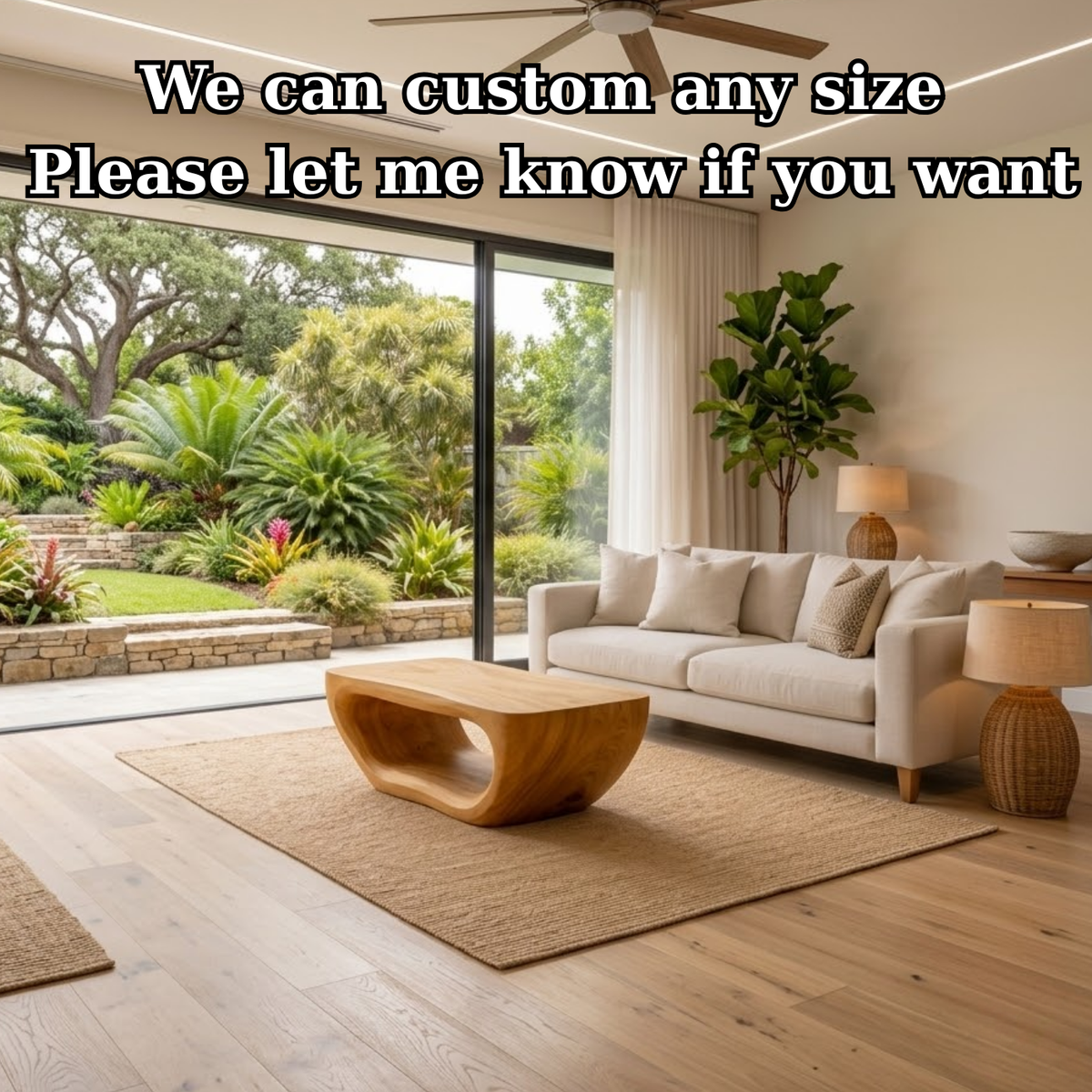 Solid Wood Coffee Table with Sculptural Hollow Base and Smooth Curved Design - view 7 of 9