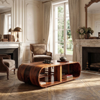Curved Waterfall Coffee Table with Integrated Open Shelving - view 2 of 7