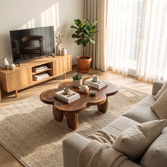 Organic Cloud-Shaped Coffee Table with Sculptural Low Profile - view 1 of 7