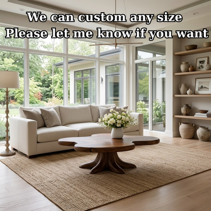 Solid Wood Coffee Table with Sculpted Flower Silhouette and Root Base - view 7 of 9