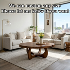 Modern Round Solid Wood Coffee Table with Sculptural Pedestal Base - view 7 of 9