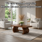 Solid Wood Coffee Table for Modern Home with Sculpted Curved Legs - view 7 of 9