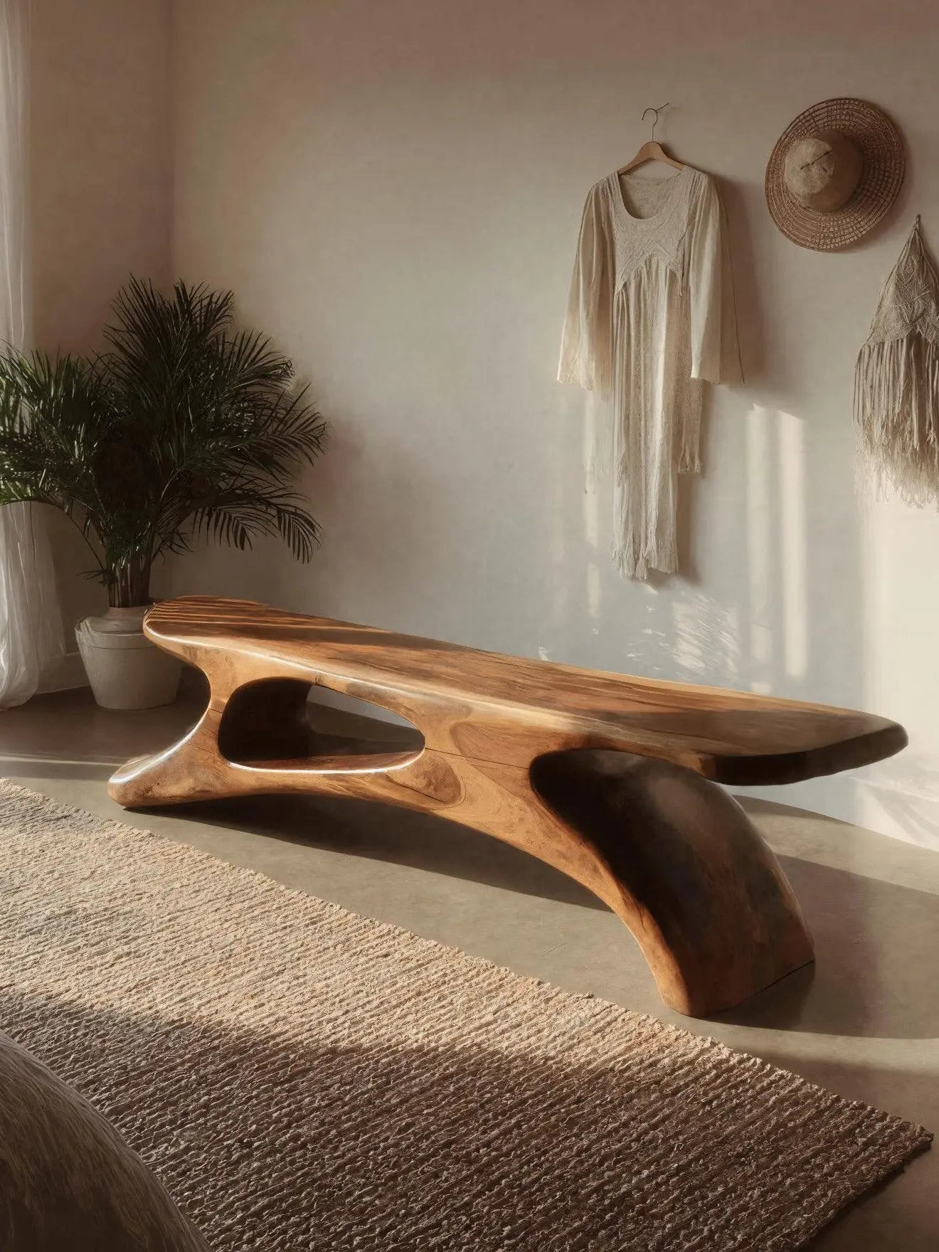 Modern Sculptural Bench For Bedroom Or Living Room - view 2 of 7