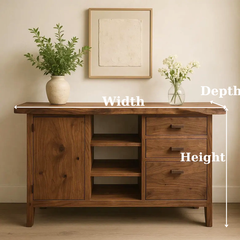 Handcrafted Solid Wood Console Table – Live-Edge Slab with Cabinet and Drawers - view 5 of 5