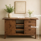 Handcrafted Solid Wood Console Table – Live-Edge Slab with Cabinet and Drawers - view 5 of 5