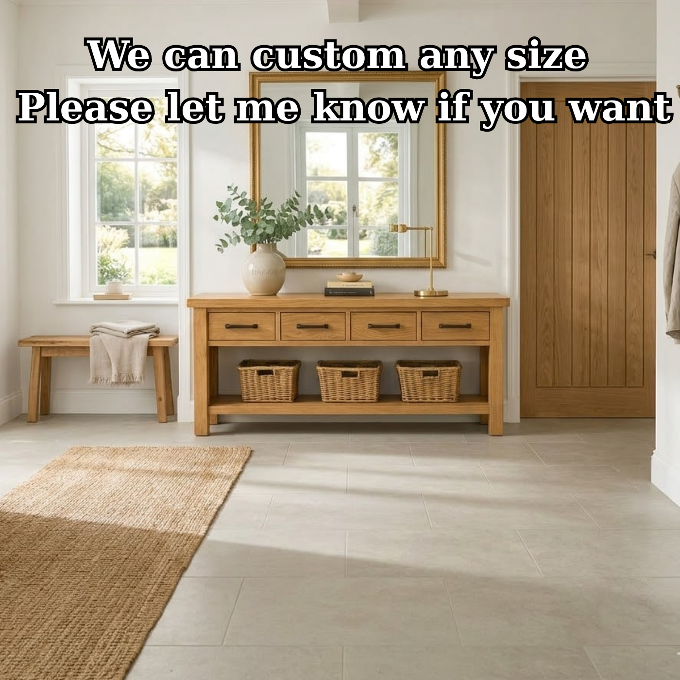 Solid Wood Console Table for Entryway with 4 Drawers and Open Shelf - view 7 of 9