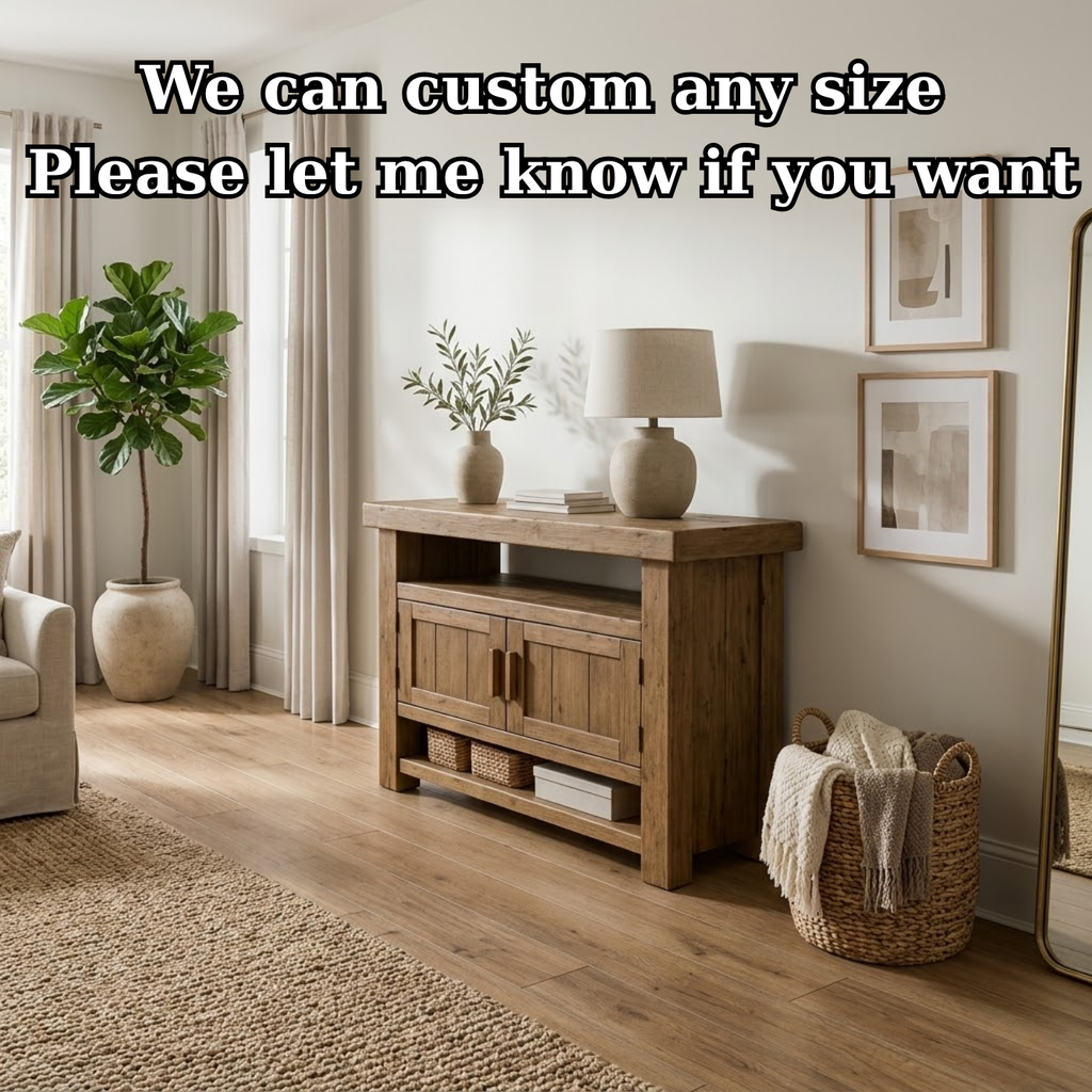 Solid Wood Console Table with Storage and Open Shelf - view 7 of 9