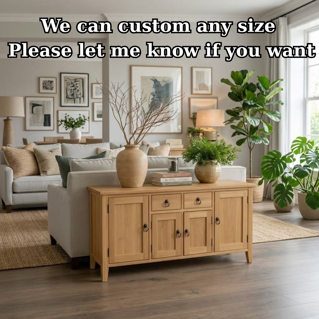Solid Wood Console Table with Storage Cabinets and Drawers - view 7 of 9