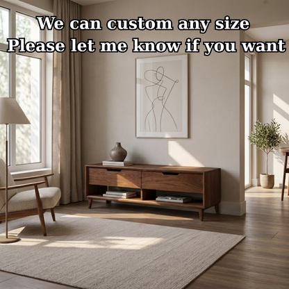 Solid Wood Entryway Bench with 2 Drawers & Open Shelf – Modern Storage Bench - view 7 of 9