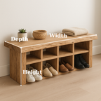 Handcrafted Solid Wood Bench with Shoe Compartments – Modern Rustic Hallway Storage - view 3 of 6