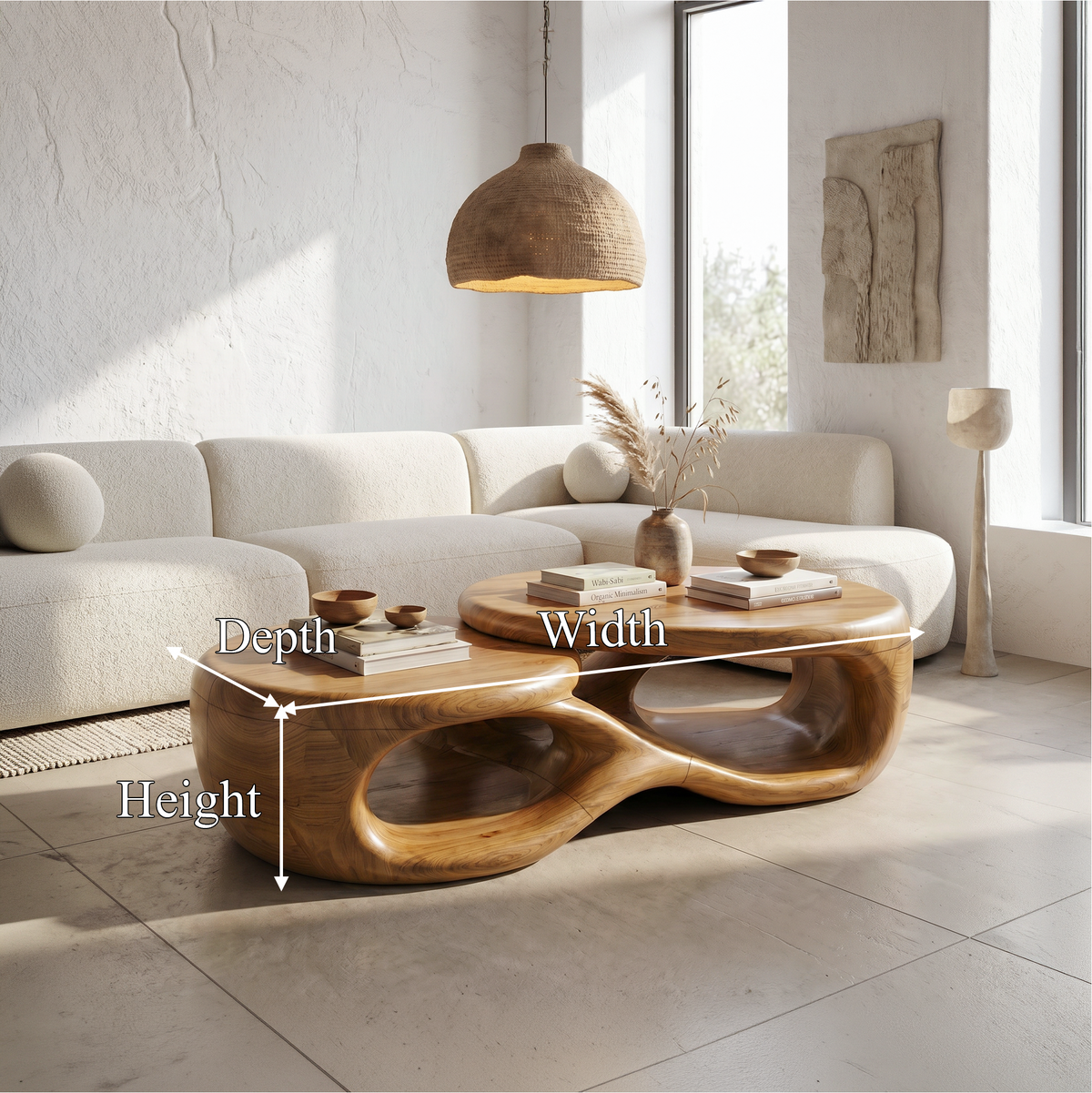 Organic Coffee Table With Sculptural Open Form Design For Living Room - view 8 of 8