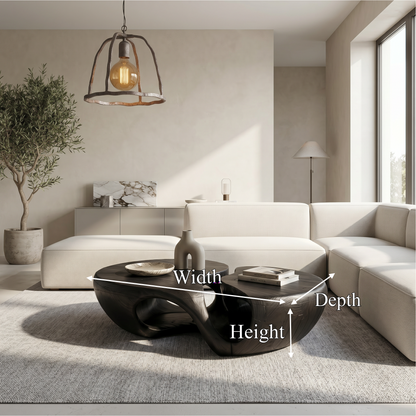 Nature Inspired Coffee Table With Artistic Open Base Design For Living Room - view 8 of 8