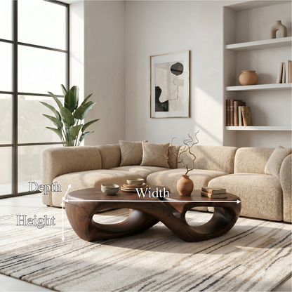 Organic Coffee Table With Sculptural Hollow Design For Living Room - view 8 of 8