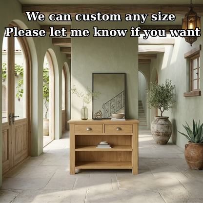 Solid Wood Console Table with Drawers and Shelves – Entryway Storage Console - view 7 of 9