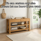 Solid Wood Console Table with Drawers and Shelves – Modern Oak Entryway Storage Table - view 7 of 9