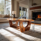 Sculptural Oval Coffee Table With Architectural Open Base - view 8 of 8