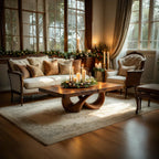 Natural Wood Coffee Table with Interlocking Sculptural Base - view 2 of 7