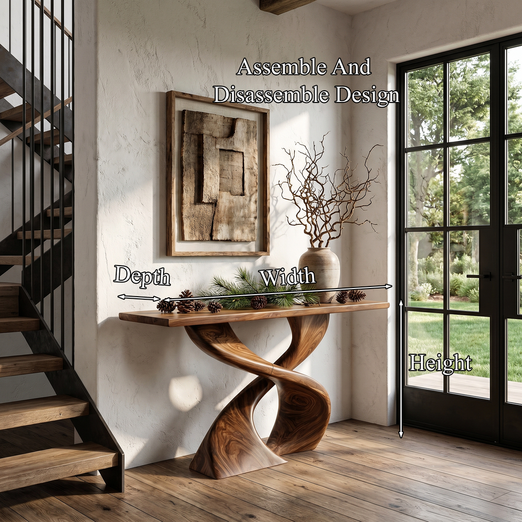 Sculptural Console Table With Twisted Tree Inspired Design For Hallway - view 8 of 8