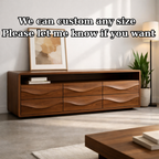 Solid Wood Console Table with Low Profile and Sculptural Wave Drawers - view 7 of 9