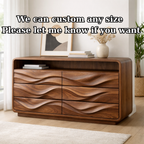 Solid Wood Console Table with Drawer Storage and Sculptural Wave Front Design - view 7 of 9