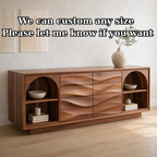 Solid Wood Console Table with Wave Drawer Front and Arched Shelf Storage for Modern Home - view 7 of 9