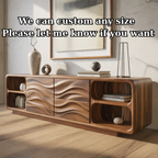 Solid Wood Console Table with Wave Carved Drawers and Open Shelf Design - view 7 of 9