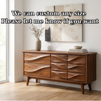Solid Wood Console Table with Multi Drawer Wave Front Design for Modern Home - view 7 of 9