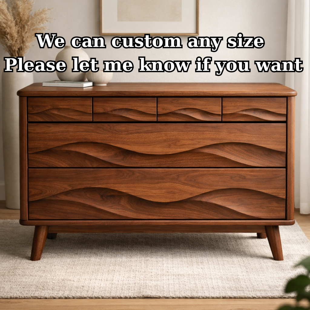 Solid Wood Console Table with Multi Layer Wave Drawer Design for Modern Interior - view 7 of 9