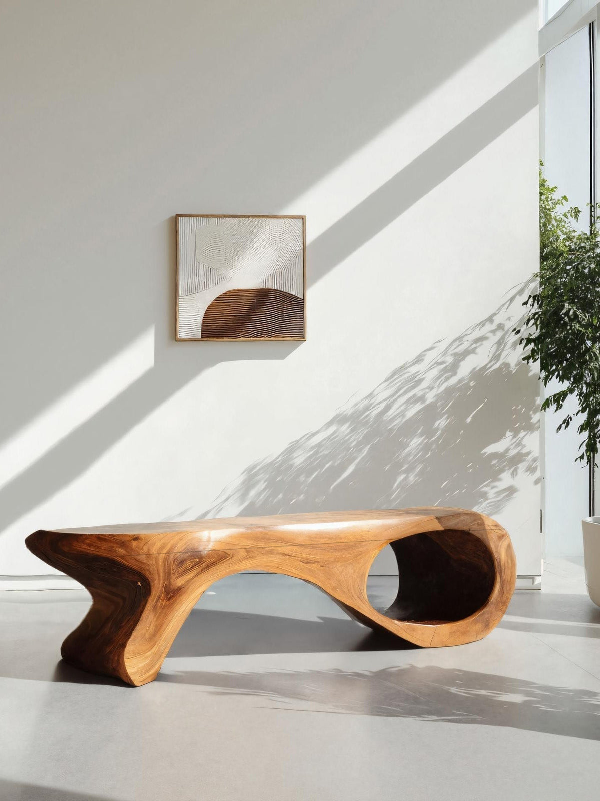 Artistic Sculptural Organic Bench For Entryway Decor - view 2 of 7