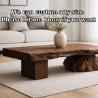 Live Edge Solid Wood Coffee Table with Sculptural Base – Handcrafted Rustic Modern Design - view 7 of 9
