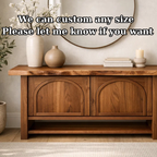 Solid Wood Console Cabinet – Rustic Entryway Storage Table with Arched Doors - view 7 of 9