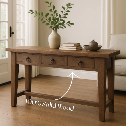 Handcrafted Solid Wood Entryway Console, Console Table - view 3 of 5