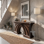 Rustic Console Table Handcrafted Flowing Sculptural Design For Living Room Entryway - view 8 of 8
