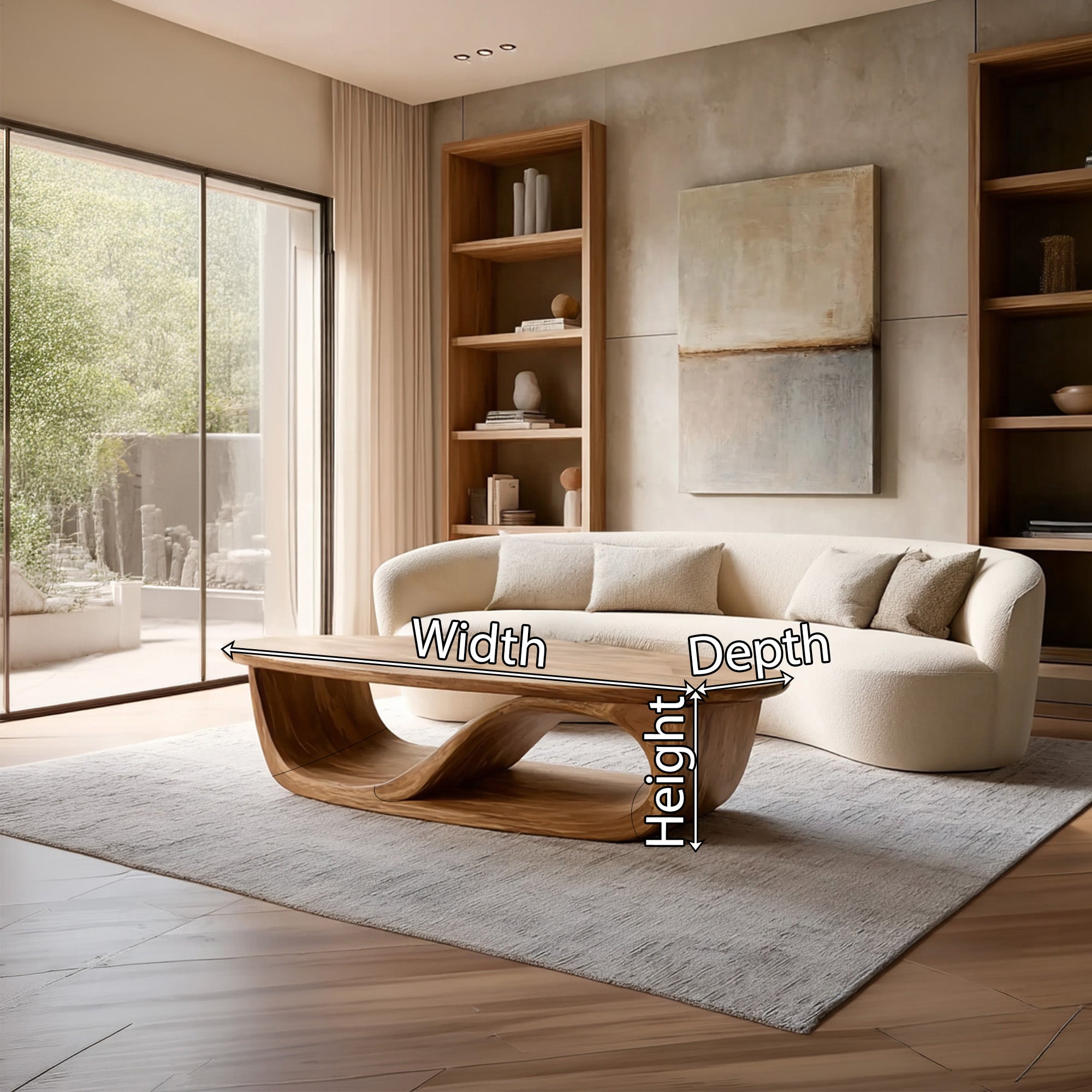 Sculptural Wave Coffee Table With Organic Modern Form - view 8 of 8