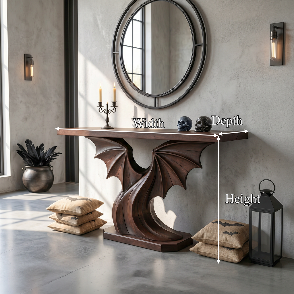 Modern Console Table Handcrafted Organic Sculptural Design For Entryway Hallway - view 8 of 8