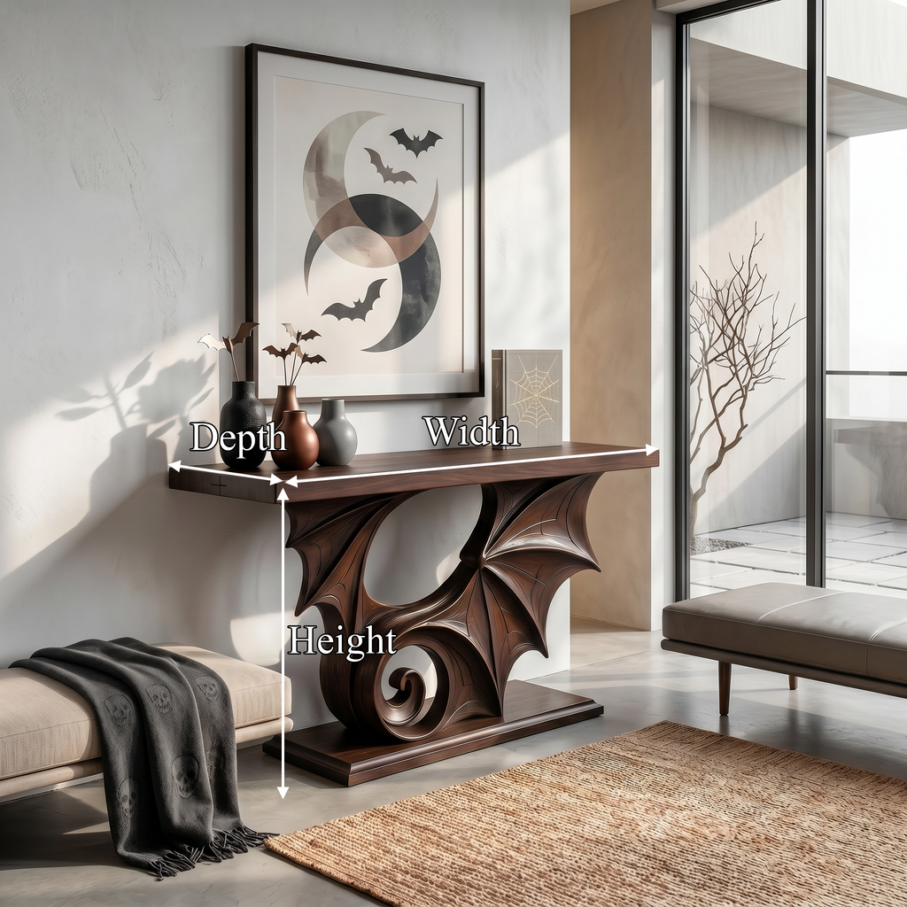 Sculptural Console Table Handcrafted Gothic Style For Entryway Hallway - view 8 of 8