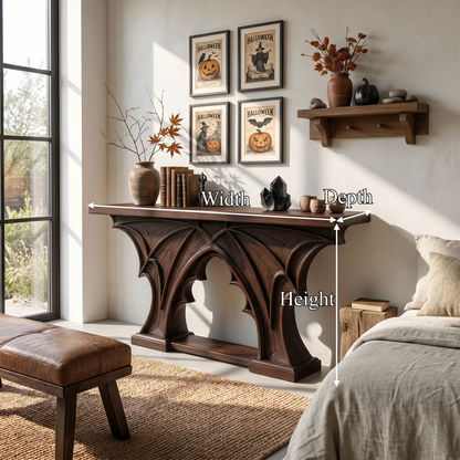 Rustic Console Table Handcrafted Live Edge Design For Hallway - view 8 of 8