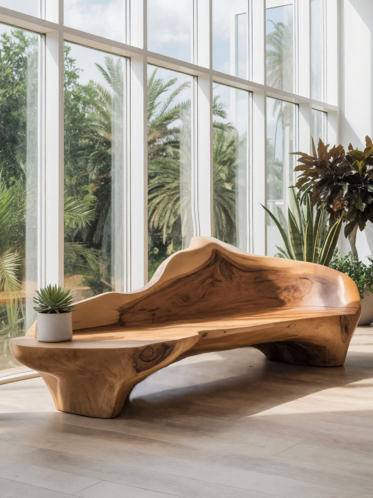 Sculptural Bench With Organic Design For Living Room - view 2 of 7