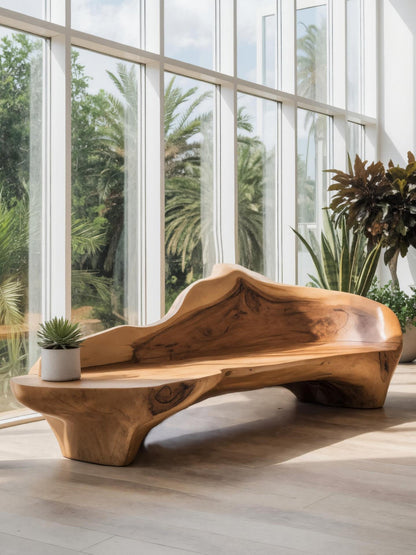Sculptural Bench With Organic Design For Living Room - view 2 of 7