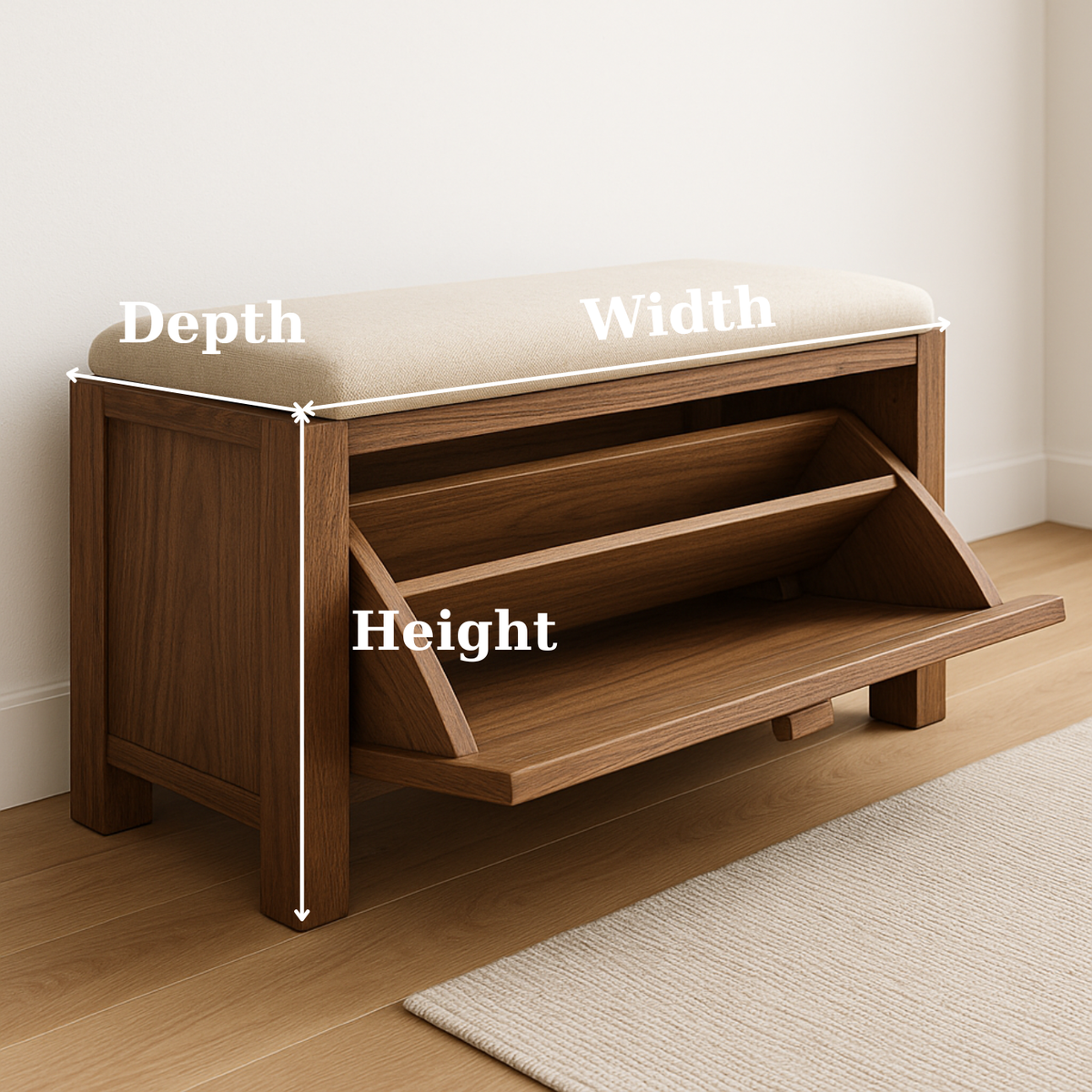 Handcrafted Solid Wood Rustic Bench – Natural Live-Edge Slab Entryway Seating - view 3 of 6